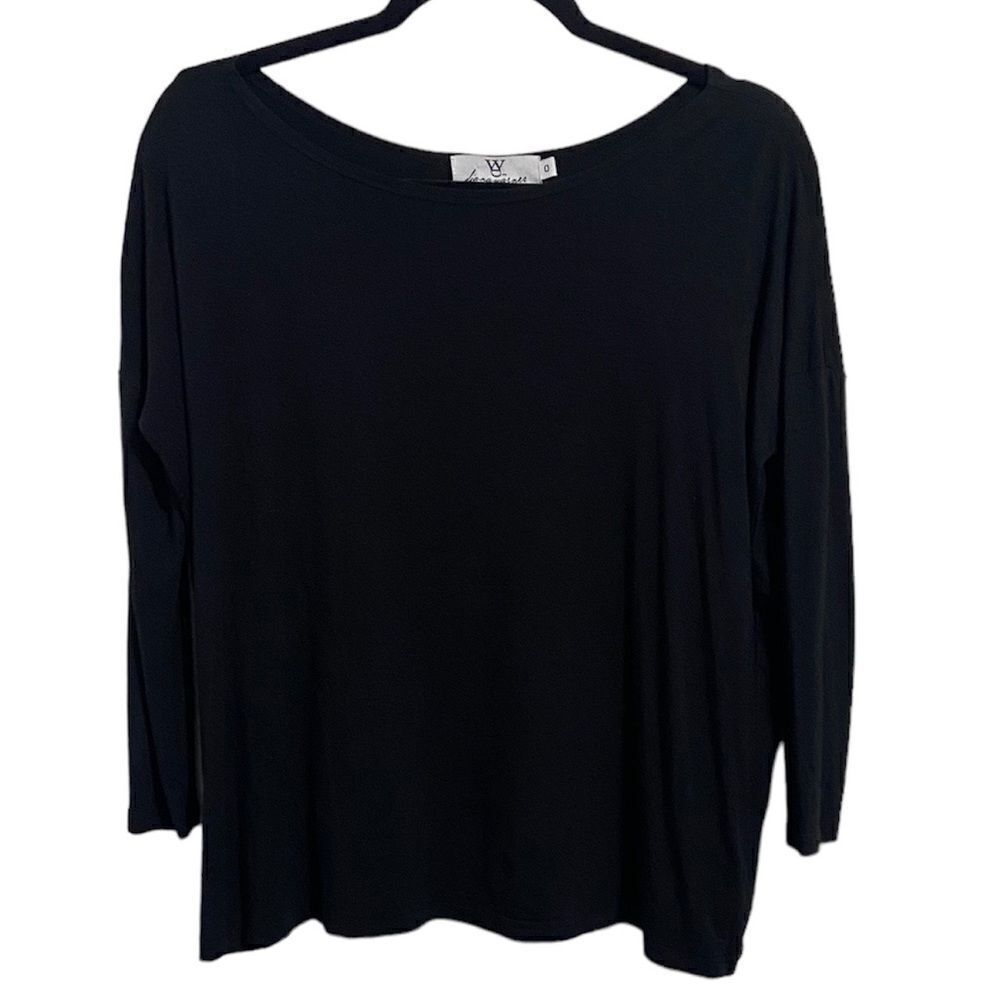 Diana Warner Black Bamboo Knit Top